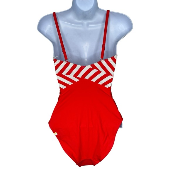 NWT Summersalt The Sea Breeze Cutout One-Piece Swimsuit Swim Red White Sz 2 - Picture 5 of 10